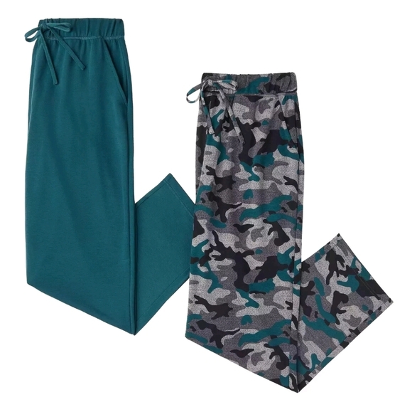 Cuddl Duds Other - NWT Cuddl Duds French Terry Sleep Pants XXL 44 - 46 Elastic Drawstring Pack Of 2